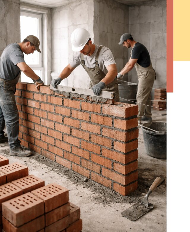 Кладка перегородок из кирпича в Колпино от 3610 руб. за м² | ОТДЕЛОЧНИК-Клп