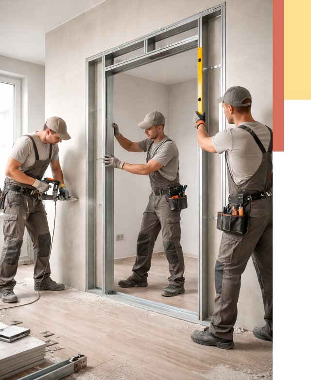 Устройство дверного проема в перегородке в Колпино от 4642 руб. под ключ | ОТДЕЛОЧНИК-Клп