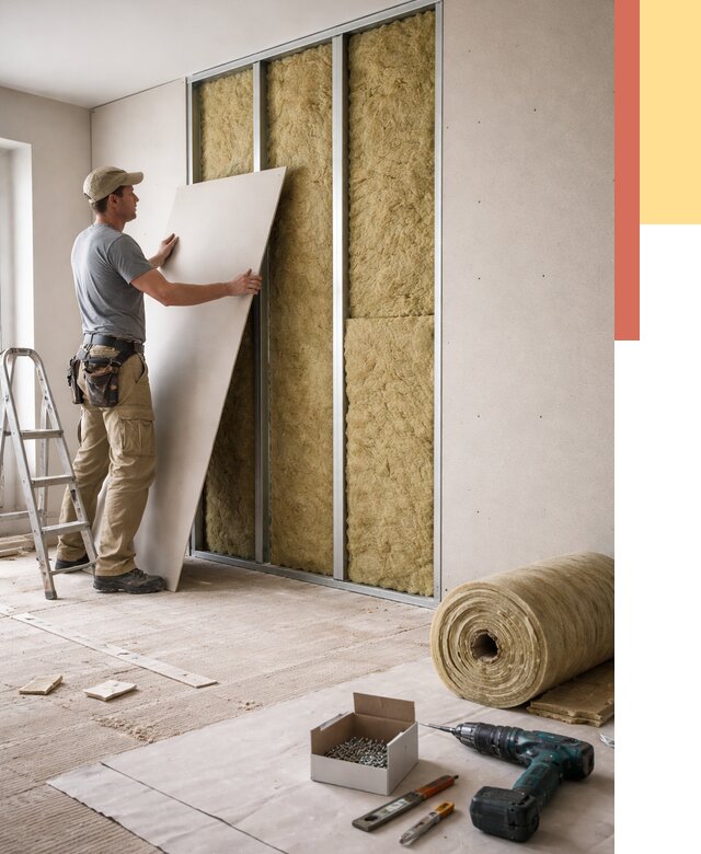 Перегородка из гипсокартона с шумоизоляцией в Колпино от 3218 руб. | ОТДЕЛОЧНИК-Клп