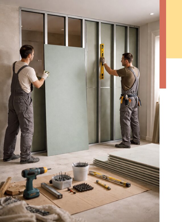 Перегородка из влагостойкого гипсокартона в Колпино от 4951 руб. — монтаж под ключ | ОТДЕЛОЧНИК-Клп