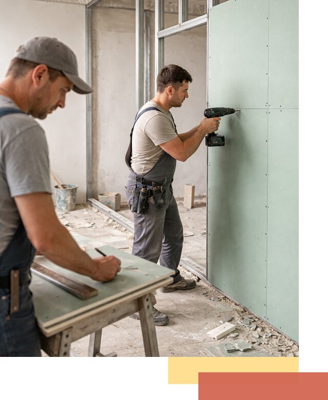 Перегородки из влагостойкого гипсокартона под ключ в Колпино