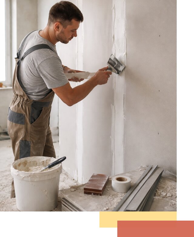 Шпаклевка перегородок из гипсокартона в Колпино качественно и быстро