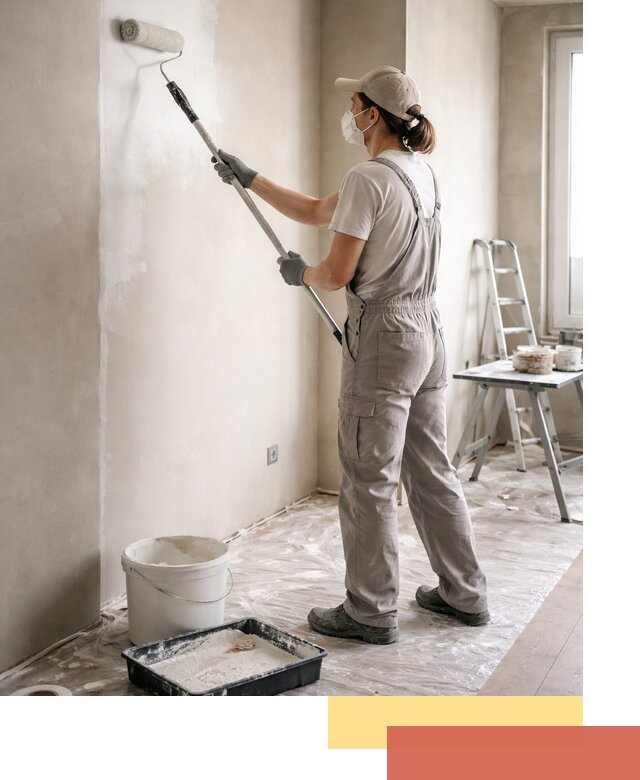 Покраска перегородок из гипсокартона в Колпино качественно и недорого