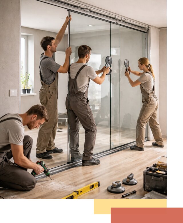 Изготовление стеклянных перегородок на заказ в Колпино