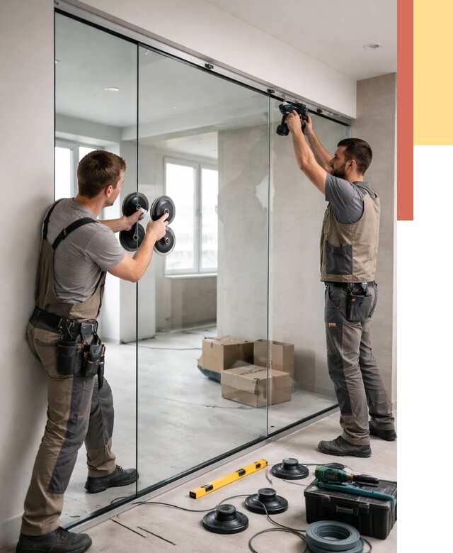 Монтаж стеклянных перегородок в Колпино от 6705 руб. | ОТДЕЛОЧНИК-Клп