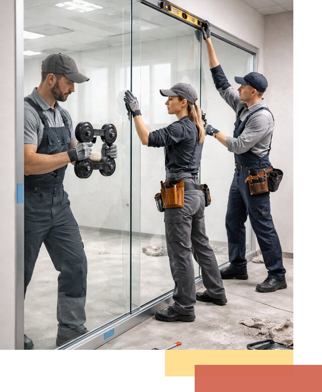 Профессиональный монтаж стеклянных перегородок в Колпино