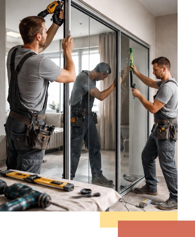 Каркасные стеклянные перегородки под ключ в Колпино