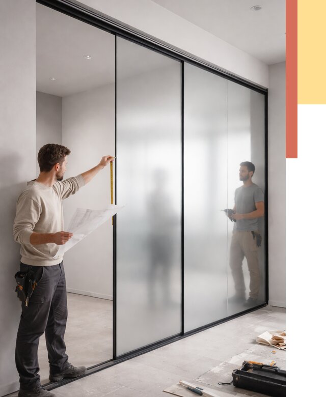 Матовые стеклянные перегородки в Колпино от 8768 руб. — монтаж и установка | ОТДЕЛОЧНИК-Клп