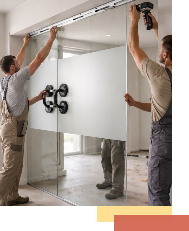 Матовые стеклянные перегородки под ключ в Колпино