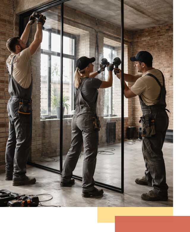 Стеклянные перегородки лофт — изготовление и монтаж в Колпино