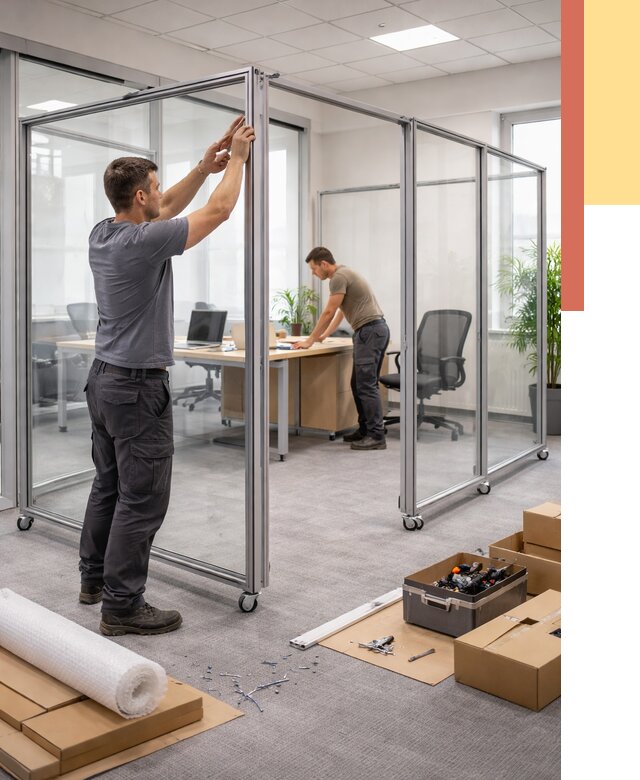 Мобильные офисные перегородки в Колпино от 12894 руб. — установка под ключ | ОТДЕЛОЧНИК-Клп