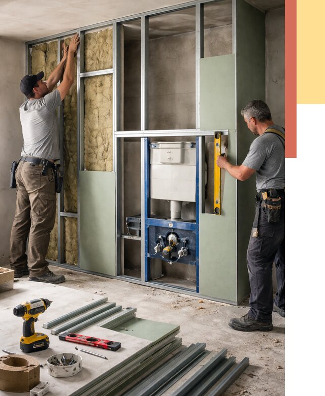 Установка сантехнических перегородок в Колпино от 8768 руб. | ОТДЕЛОЧНИК-Клп