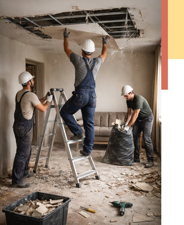 Демонтаж гипсокартонного потолка в Колпино от 433 руб. за м2 — ОТДЕЛОЧНИК-Клп