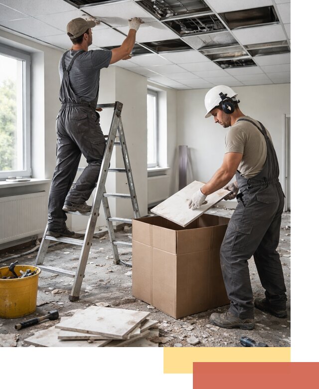 Демонтаж потолочной плитки в Колпино быстро и аккуратно