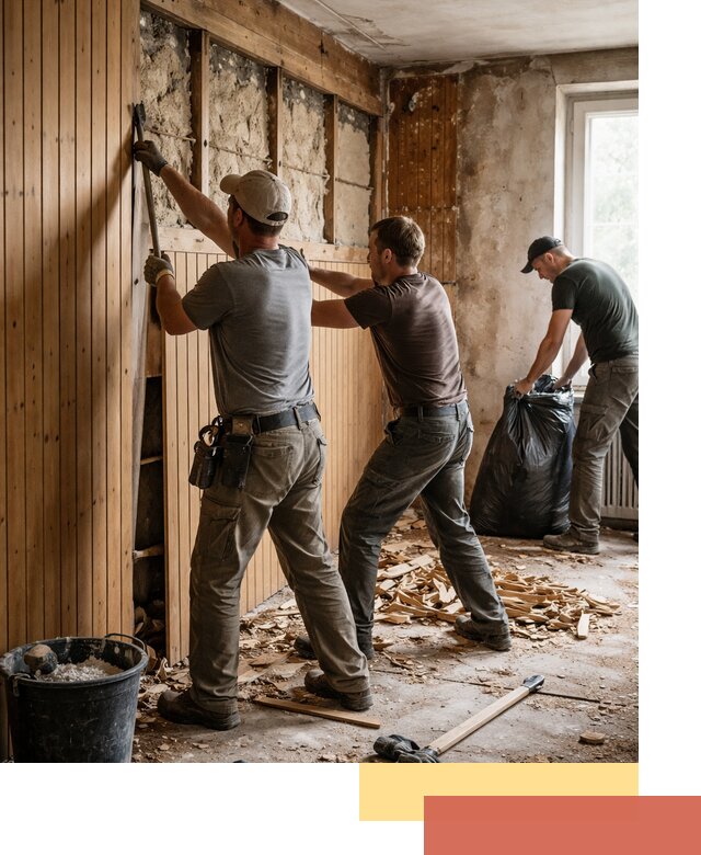 Демонтаж вагонки и вывоз материалов в Колпино