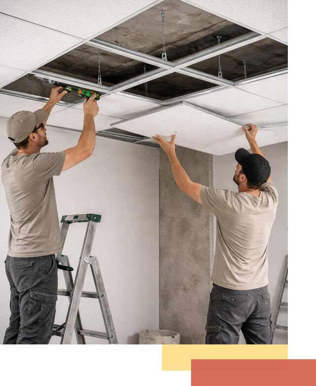 Монтаж потолка Армстронг под ключ в Колпино