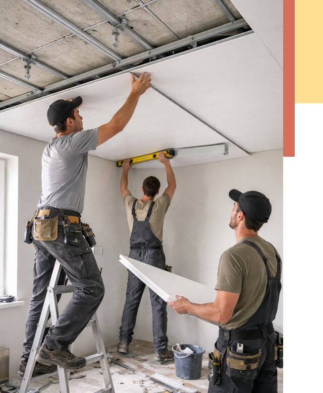 Монтаж потолка из ПВХ панелей в Колпино от 3610 руб./м2 — быстро и недорого | ОТДЕЛОЧНИК-Клп