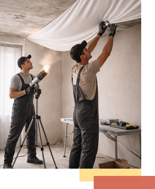 Установка натяжного потолка под ключ в Колпино