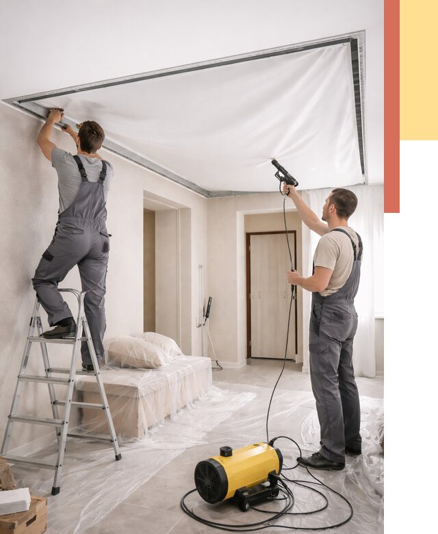 Монтаж натяжного потолка в прихожей в Колпино от 2733 руб. под ключ | ОТДЕЛОЧНИК-Клп