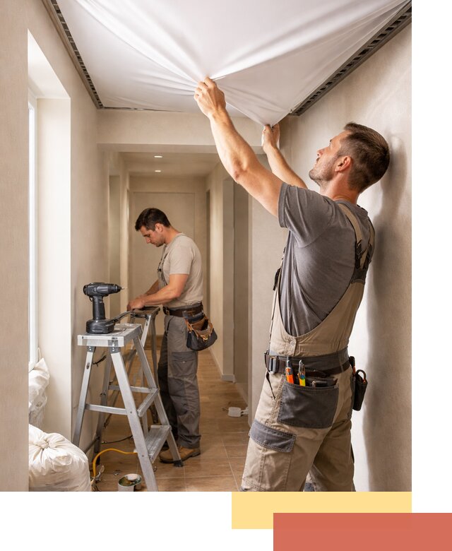 Монтаж натяжного потолка в прихожей в Колпино