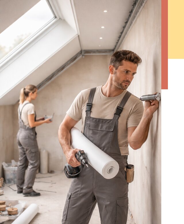 Монтаж натяжного потолка на мансарде в Колпино от 3610 руб. | ОТДЕЛОЧНИК-Клп