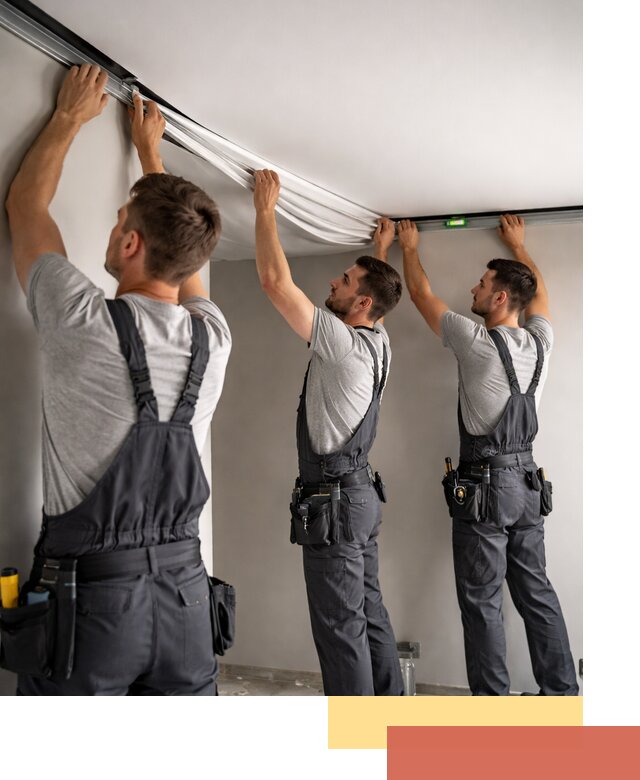 Теневые натяжные потолки в Колпино: монтаж и отделка быстро и качественно