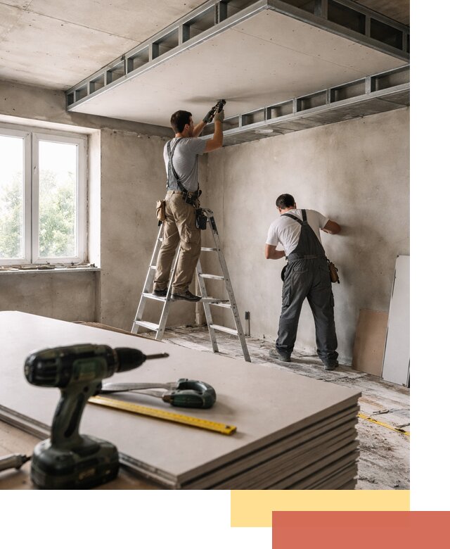 Двухуровневый потолок из гипсокартона в Колпино