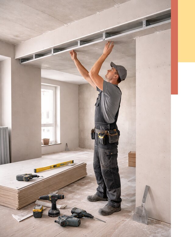 Потолок из гипсокартона с нишей в Колпино от 1289 руб. под ключ | ОТДЕЛОЧНИК-Клп