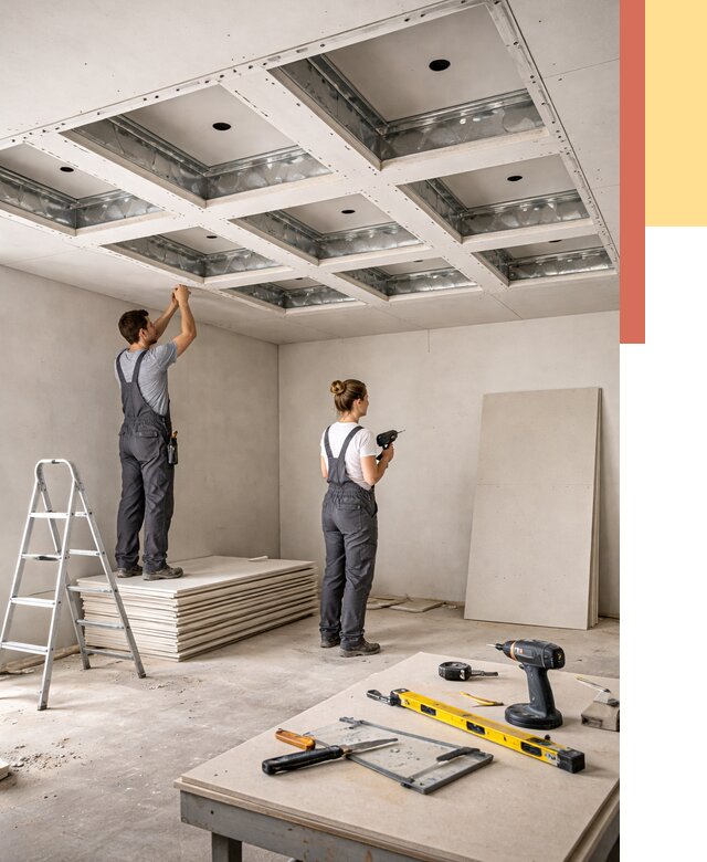 Кессонный потолок из гипсокартона в Колпино от 1908 руб. — монтаж и под ключ | ОТДЕЛОЧНИК-Клп