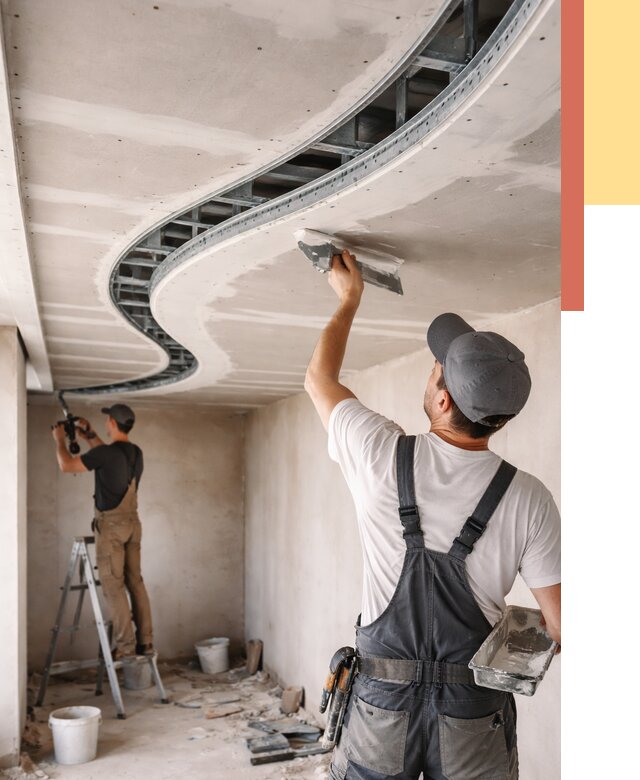 Криволинейный потолок из гипсокартона в Колпино от 2166 руб./м2 | ОТДЕЛОЧНИК-Клп