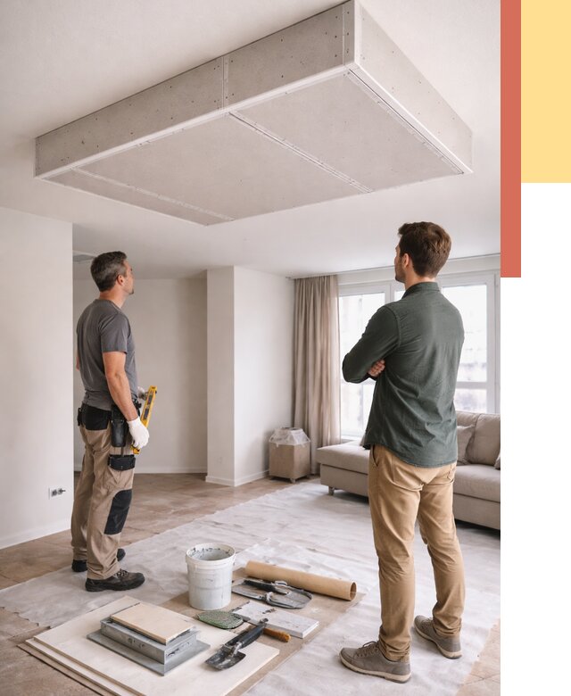 Короб на потолке из гипсокартона в Колпино от 2269 руб. — монтаж и услуги под ключ | ОТДЕЛОЧНИК-Клп