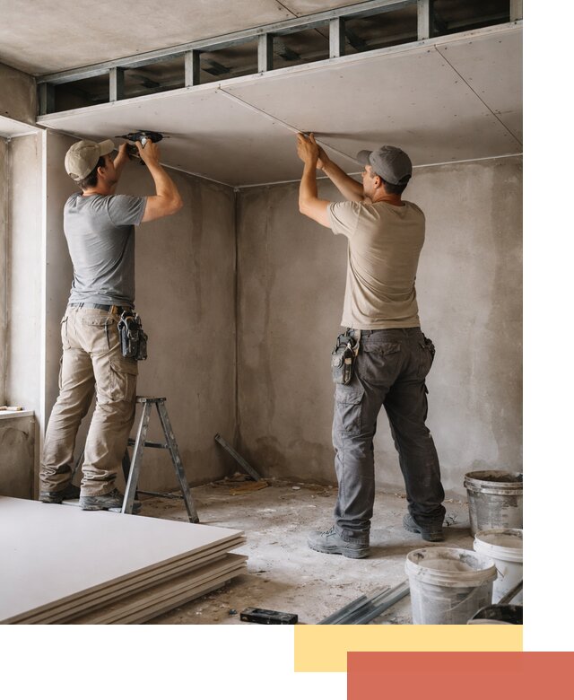 Короб из гипсокартона на потолке под ключ в Колпино