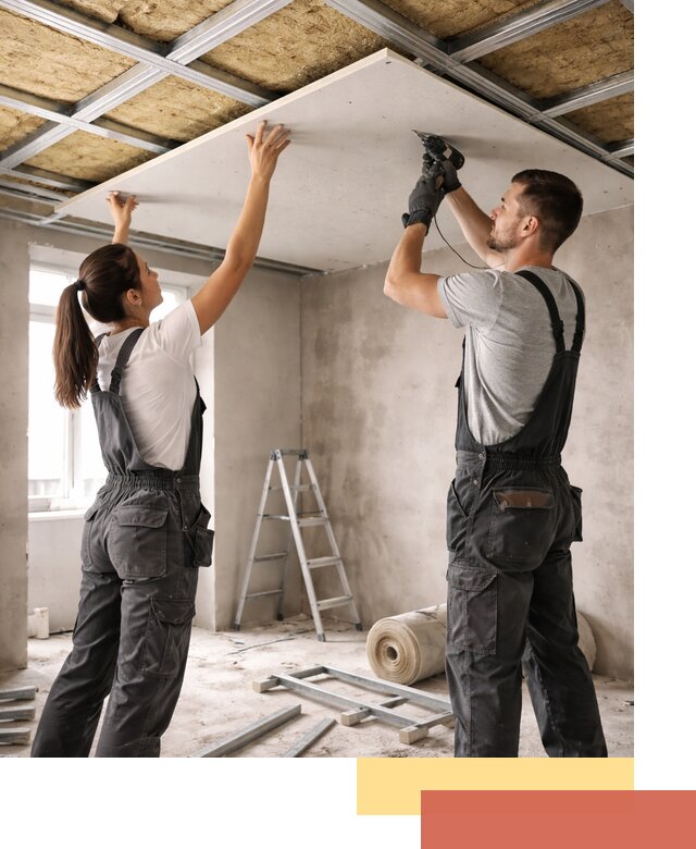 Звукоизоляция потолка из ГКЛ в Колпино профессионально и надежно