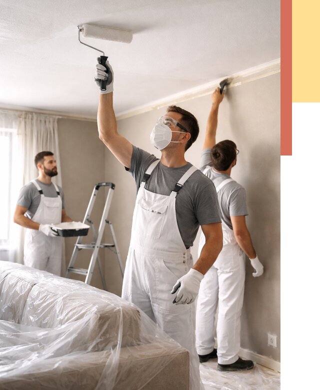 Покраска потолка водоэмельсионной краской в Колпино от 2269 руб/м² — услуги под ключ | ОТДЕЛОЧНИК-Клп