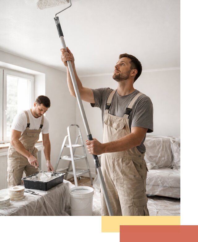 Покраска потолка водоэмульсионной краской в Колпино