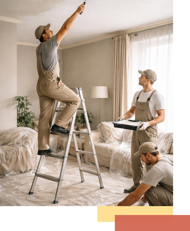 Покраска потолков акриловой краской в Колпино качественно и быстро