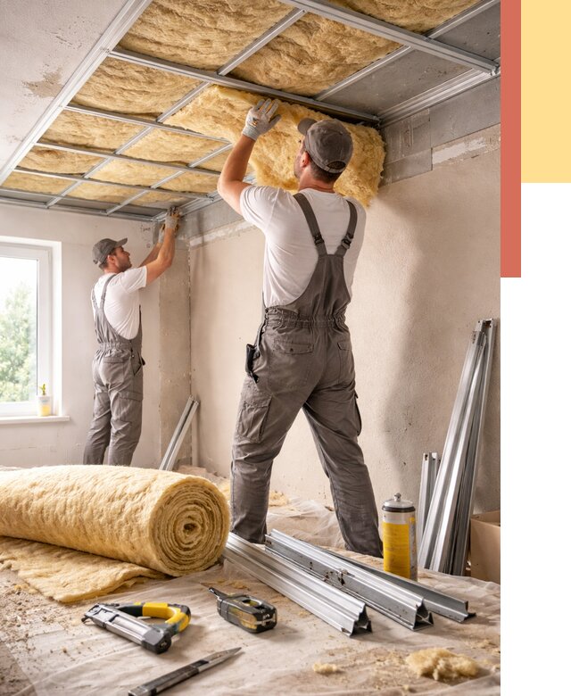 Утепление потолка в Колпино от 7427 руб/м2 — недорого, быстро, под ключ | ОТДЕЛОЧНИК-Клп