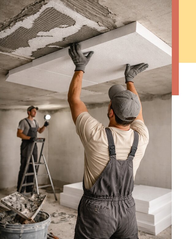 Утепление потолка пенопластом в Колпино от 4642 руб/м2 — недорого и быстро | ОТДЕЛОЧНИК-Клп