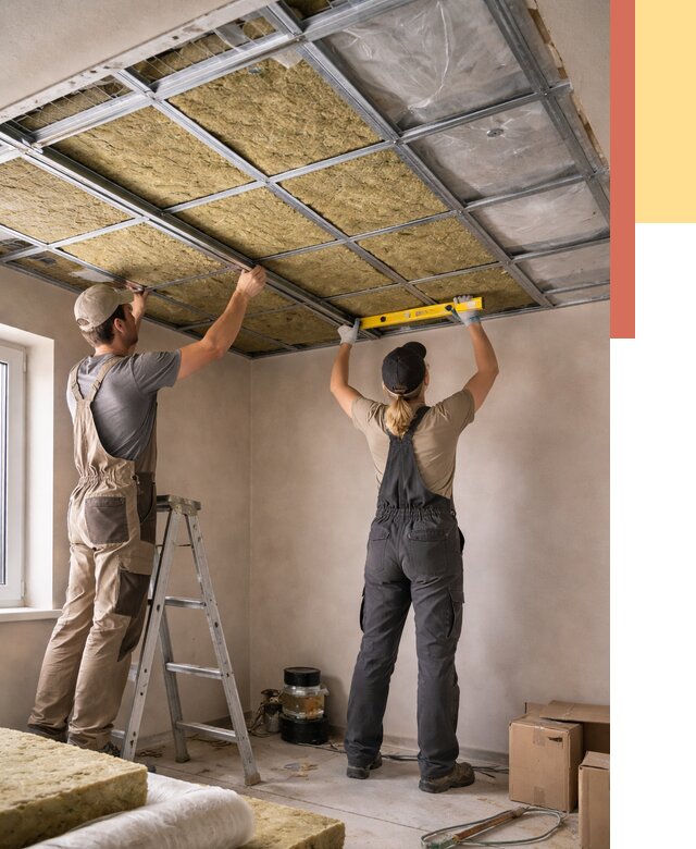 Шумоизоляция потолка в Колпино от 1289 руб. под ключ — услуги ОТДЕЛОЧНИК-Клп